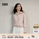 Semir衛衣女純色半開(kāi)襟衣服溫柔百搭秋休閑風(fēng)寬松落肩套頭衫ins潮 夢(mèng)幻粉60394 L