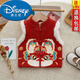 迪士尼（Disney）中國風(fēng)舞獅兒童馬甲冬季加絨寶寶背心男女童馬甲兒童冬季過(guò)年服裝 紅色國風(fēng)馬甲 120