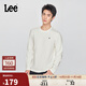 Lee25秋冬新品標準版圓領(lǐng)小Logo貼布男長(cháng)袖T恤 米白色  M 