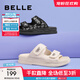 百麗（Belle）小香風(fēng)拖鞋女商場(chǎng)同款溶解底涼拖Z3N1DBT3 黑色-拖鞋 36 (230mm)