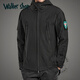 Walker Shop品牌沖鋒衣套裝男防風軍迷戰(zhàn)術(shù)外套冬季加絨加厚登山服 黑色 (上衣+褲子) XL（建議150-168斤）