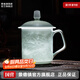 景德鎮(zhèn)（jdz）陶瓷家用中式手工長城茶杯茶具帶蓋辦公泡茶杯喝茶水杯送老師禮物 影青浮雕長城茶杯