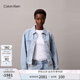 Calvin KleinJeans25早秋新款女士美式潮流復(fù)古風(fēng)ck滿印純棉牛仔外套47C782G X0S-牛仔淺藍(lán) XXS