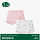 松山棉店女童內(nèi)褲A類抗菌可愛卡通2條裝【平角】可愛小狗-淺粉130