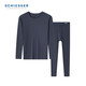 舒雅（Schiesser）男士3A抗菌舒美棉圓領(lǐng) 秋衣秋褲保暖內衣套裝 碳黑 XL