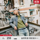 Levi's?SilverTab?25年春夏新款男士美式復古破洞牛仔夾克外套 藍灰 004GK-0001 L