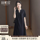 絲柏舍時(shí)尚連衣裙2025夏裝新款女裝通勤短袖休閑氣質(zhì)V領(lǐng)中長(cháng)裙