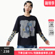 幻走（MOVEUP）2025春季新款.FUN系列圓領(lǐng)印花假兩件設計短款T恤女 黑色 L