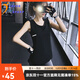 COZOK新款運動(dòng)背心女外穿長(cháng)款跑步健身服無(wú)袖速干T恤寬松瑜伽服上衣薄 329黑色_背心 L _105-125斤