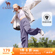 駱駝（CAMEL）直筒梭織工裝長褲女防潑水百搭傘兵褲 C24CA6L6619 拂袖紫 L