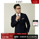 漢尼（HANY）【高定工藝】純羊毛西服套裝男結(jié)婚新郎婚禮黑色高級(jí)商務(wù)西裝男士 奧紐斯藏青【平駁領(lǐng)7.8CM 合身版 46 【西褲請(qǐng)聯(lián)系客服選擇尺碼】