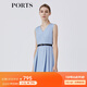 PORTS寶姿春夏新品女裝V-領(lǐng)無(wú)袖中長(cháng)連衣裙LM8D079MFT022 霧藍色 M (6)