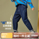 ASK JUNIOR男童褲子2025秋中大童長(cháng)褲直筒褲休閑兒童牛仔褲 深藍色 170