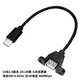威焱USB3.0 A母轉TYPE C數據線(xiàn)帶耳朵螺絲孔固定機箱連接線(xiàn)3A電流充電type-c公轉usb母轉接線(xiàn) 黑色 USB2.0版本 白色膠芯 長(cháng)度0.3米