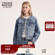 Teenie Weenie小熊女裝短外套2025秋季新款氣質(zhì)通勤小香風(fēng)牛仔上衣 藍(lán)色 M