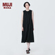 無(wú)印良品 MUJI 女式強捻無(wú)袖連衣裙女裝連身裙子夏季純棉全棉長(cháng)裙BC2JNC4S 黑色 S (155/80A)