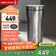鳴盞純鈦保溫杯雙層真空水杯便攜泡茶杯養(yǎng)生茶水分離杯商務(wù)禮品月光銀