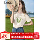 百圖betu女裝夏新款T恤簡(jiǎn)約字母印花珍珠蝴蝶結短袖T恤女2307T25 淺杏色 M