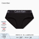 Calvin Klein內衣女士提花腰邊ck莫代爾混紡防夾臀半包臀三角內褲女QP1057A UB1-深黑色 1條 M