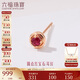 六福珠寶 18K金紅寶石耳釘(單只) 共5分/紅18K/約0.36克