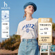 哈吉斯（HAZZYS）女裝 2025夏季女士PHIZ印花寬松短款圓領(lǐng)T恤女【安心品質(zhì)】