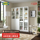 宜家（IKEA）BILLY畢利玻璃門書柜帶門落地收納客廳置物柜儲(chǔ)物柜書架 4門白色/玻璃160x30x202cm