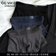 GG VH CK輕奢男士?jì)妊澞屑兠耷锒醒咕\動(dòng)平角褲衩寬松無(wú)痕四角短褲子 黑色+藏青+深灰 【品牌內褲】禮盒裝 3條 3XL 【適合160-180斤】