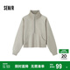 森馬（Semir）衛(wèi)衣女插肩袖立領(lǐng)復古簡約2024冬季抓絨套頭衫ins潮109724116001