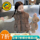 G.DUCKKIDS小黃鴨童裝女童馬甲秋冬季兒童馬甲冬裝加厚坎肩背心女寶寶外套 咖色 100 建議90-100cm3-4歲cm