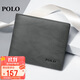 POLO錢(qián)包男頭層牛皮短款多卡位卡包證件包生日禮物送男友送爸爸