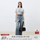 自巧小個(gè)子復(fù)古做舊直筒牛仔褲女2025新款微寬松遮胯顯瘦拖地長褲 牛仔藍(lán) XS （2碼）