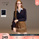 三彩2025冬季新款【抗靜電】?jì)纱┓I(lǐng)針織衫打底衫長(cháng)袖內搭M 藏青色 M 160/84A