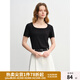 獨(dú)束大碼女裝簡(jiǎn)約“瘦瘦T”V領(lǐng)修身上衣2025夏季新款簡(jiǎn)約百搭T恤 暮色黑（U領(lǐng)） 2XL （尺碼：4）