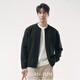 軒峻毛衣男士開(kāi)衫外套圓領(lǐng)高級感羊毛混紡針織毛衫拉鏈毛線(xiàn)衣修身秋冬 黑色 L