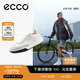 愛(ài)步（ECCO）25年新款休閑德訓鞋厚底板鞋男 街頭球鞋539834 灰白色/白色43