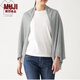 無(wú)印良品 MUJI 棉強(qiáng)捻 披肩 圍巾 DDE53A2S 淺灰色 135*35cm