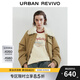 UR【HOT】2025冬季新款女裝復古工裝羊羔毛領(lǐng)羽絨服UYL150036 卡其 (偏寬松) S