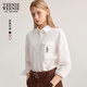 Teenie Weenie小熊女裝襯衫2025秋季新款簡(jiǎn)約大方時(shí)尚刺繡長(cháng)袖襯衫 象牙白 M