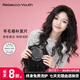 瑞貝卡（Rebecca）假發(fā)女全真人發(fā)羊毛卷假發(fā)片遮白發(fā)增加發(fā)量女士長(cháng)卷發(fā)頭頂補發(fā)片 自然黑 35cm 全真人發(fā)全手織工藝