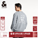 杰克·瓊斯（JACK&JONES）春秋純棉舒適圖案刺繡潮流圓領(lǐng)衛衣男裝224433087 C43藍灰色 S 170