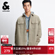杰克·瓊斯（JACK&JONES）男裝25年秋季外套男士純棉休閑簡約OVERSIZE寬松潮流長袖襯衫外套 E11卡其色 常規(guī) 寬松版型，卡碼拍小 L