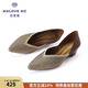 MALOVE MZ王妃鞋新款3.7cm尖頭水晶低跟單鞋女職業(yè)通勤百搭平底鞋新款單鞋 金色魅力（腳寬建議拍大一碼） 37