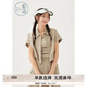 紫涵（ZIHAN）紫涵工裝風(fēng)戶外短袖襯衫半身裙兩件套女夏季日系通勤套裝 沙灰綠 L