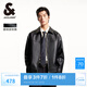 杰克·瓊斯（JACK&JONES）25年男裝仿皮衣外套男士秋季皮夾克寬松PU行政夾克商務(wù)休閑外套男 黑色E40 M (175)