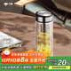 萬(wàn)象（WANXIANG）雙層玻璃杯V48RL商務(wù)禮盒裝茶杯鈦黑亮帶濾網(wǎng)水杯車(chē)載便攜辦公杯