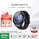 華為（HUAWEI）手表WATCH 5【七夕情人節】智能運動(dòng)健康eSIM獨立通話(huà)血氧呼吸體溫監測風(fēng)險評估男女士朋友4Pro 46mm蒼穹黑丨黑色氟橡膠表帶【皮表帶+貼膜】