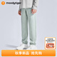 moodytiger【奶皮褲】男童長(cháng)褲柔軟透氣25年秋季新品兒童舒適彈力戶(hù)外運動(dòng)褲 鼠尾草色 160