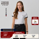Teenie Weenie小熊女裝2025年夏季新款活力運動(dòng)感撞色圓領(lǐng)短袖T恤 白色 S (160)