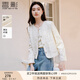 香影小香風短外套女2025秋季新款名媛法式千金風圓領白色鏤空上衣 鷺白 S 55/80A/85-95斤
