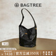 BAGTREE【明星同款】包包樹(shù)水桶包輕奢品牌新款植鞣皮大容量通勤單肩女包 檀黑色-大號【bag tree女包】 高級小眾生日禮物女